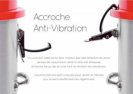 Aspirateur centralisé a accroche anti-vibrations