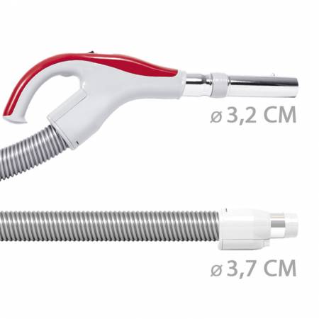 Flexible aspirateur centralisé diametre 32mm coté poignée et 37mm coté prise