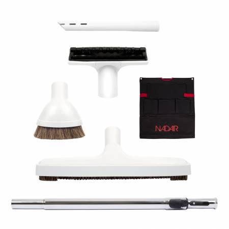 Ensemble de 4 brosses, canne télescopique et support accessoires