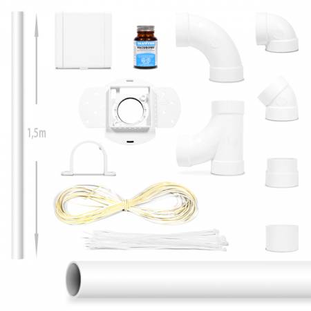 Kit 4 prises pour aspiration centralisée avec réseau de canalisation complet